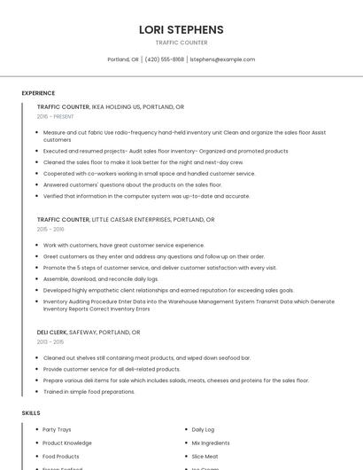 Traffic Counter Resume