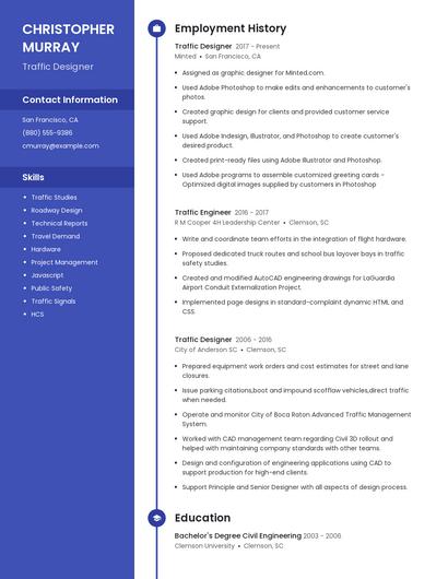 Traffic Designer Resume