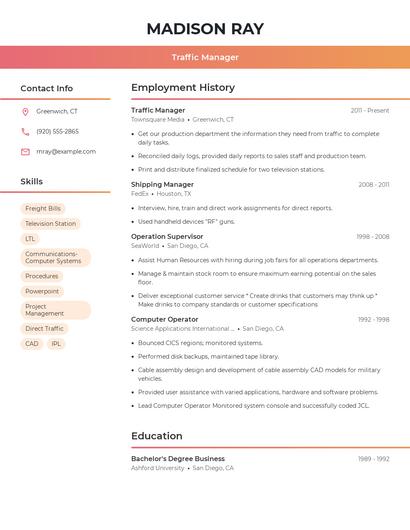 Resume example 3