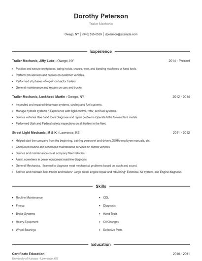 Resume example 1