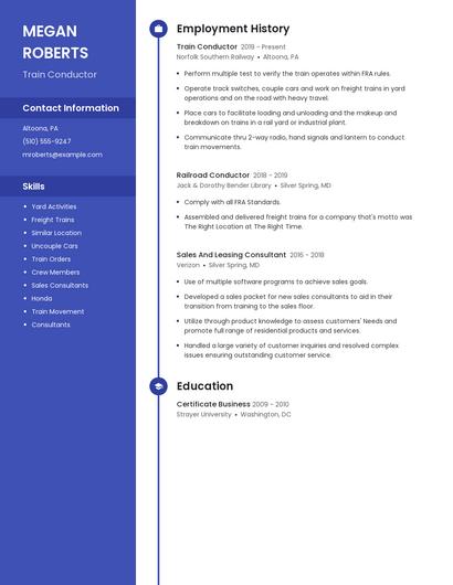 Train Conductor Resume