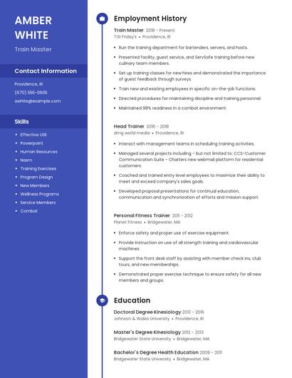 Train Master Resume