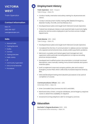 Train Operator Resume