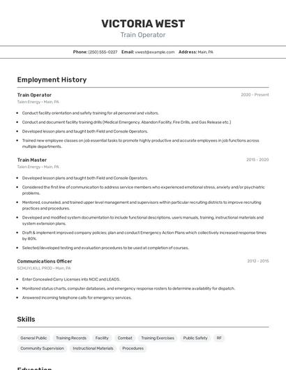 Resume example 2