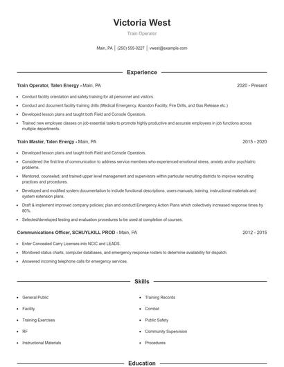 Resume example 1