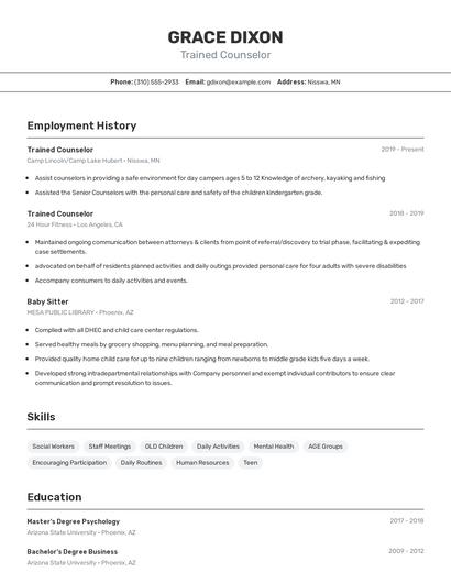 Resume example 2