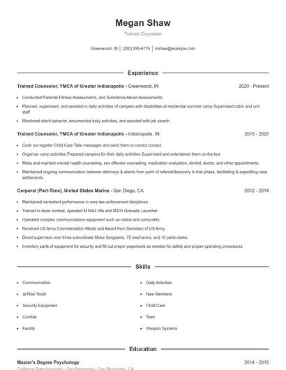 Resume example 1