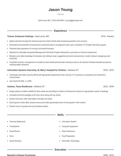 Resume example 1