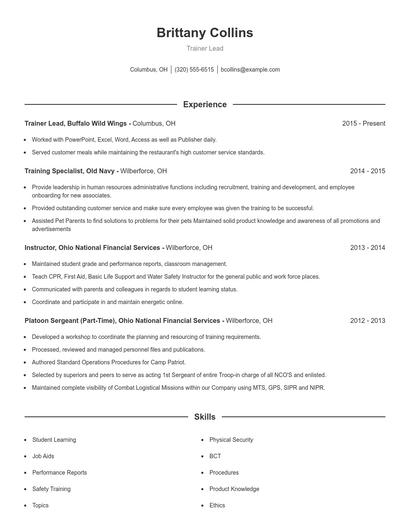 Resume example 1