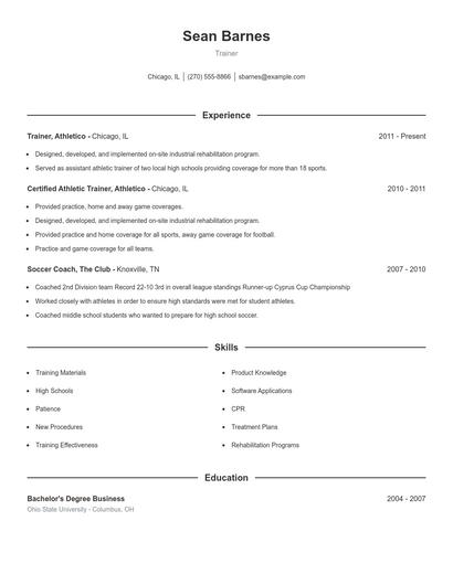 Resume example 1
