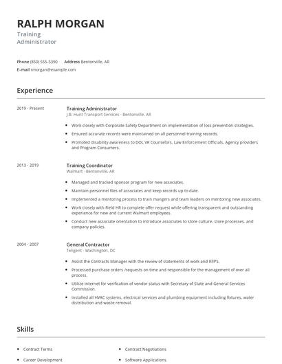 Training Administrator Resume
