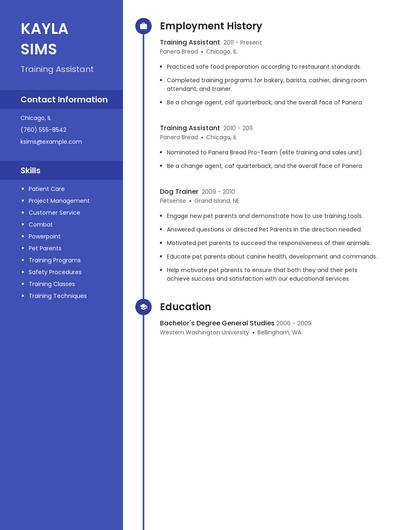 Training Assistant Resume