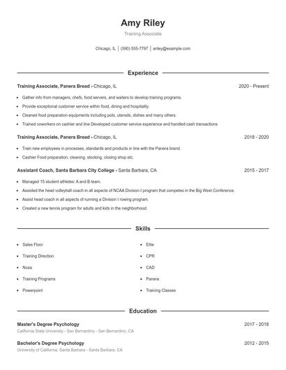 Resume example 1