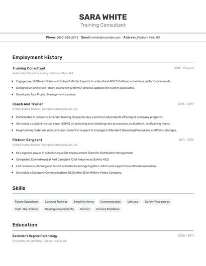 Resume example 2