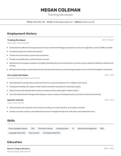 Resume example 2