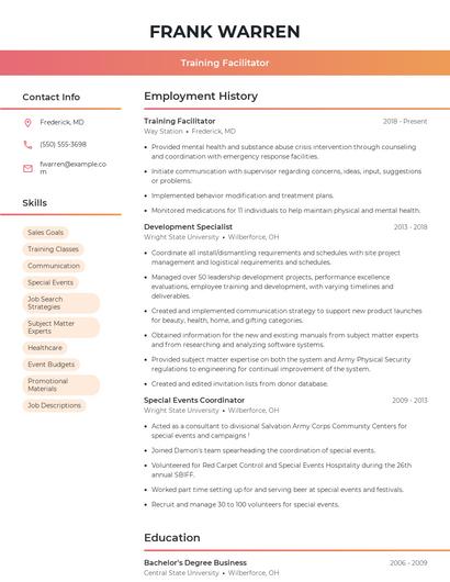 Resume example 3
