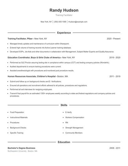 Resume example 1