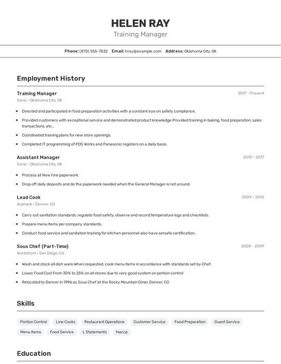 Resume example 2