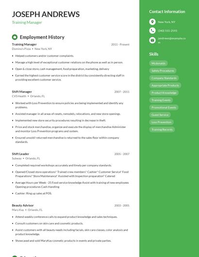 Resume example 5