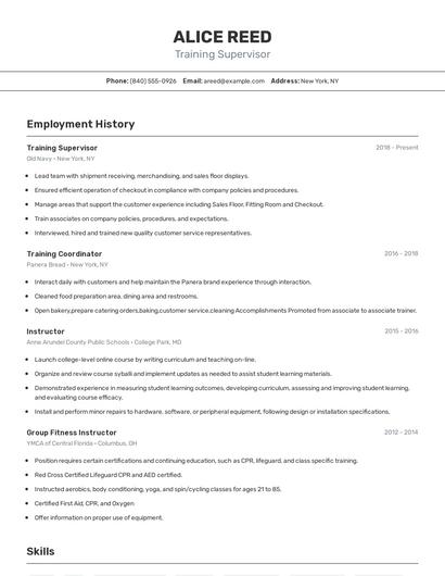 Resume example 2