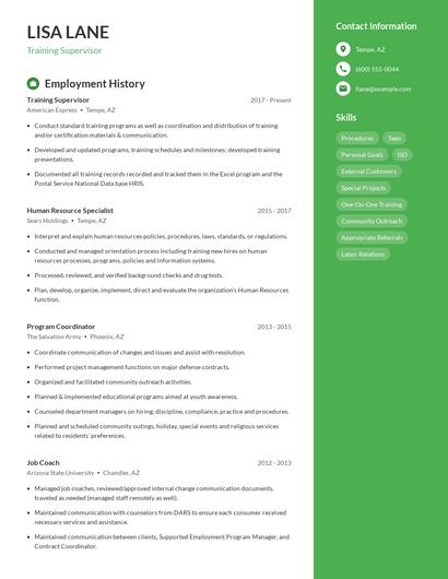 Resume example 5