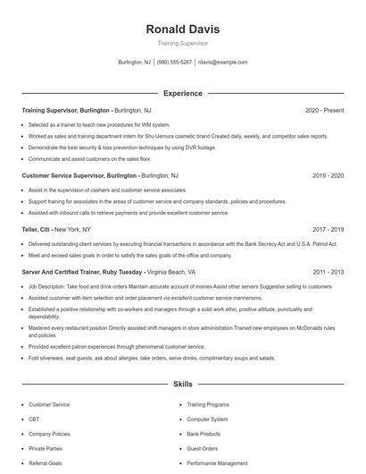 Resume example 1