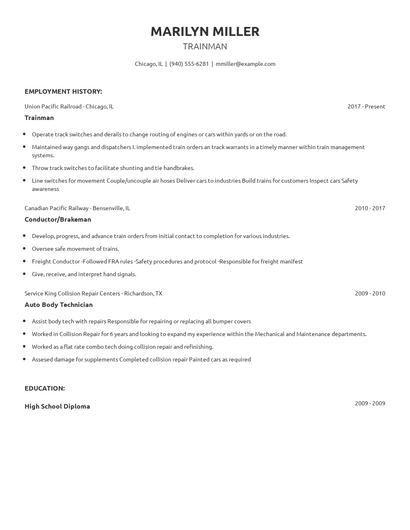 Trainman Resume