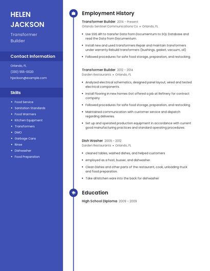 Transformer Builder Resume