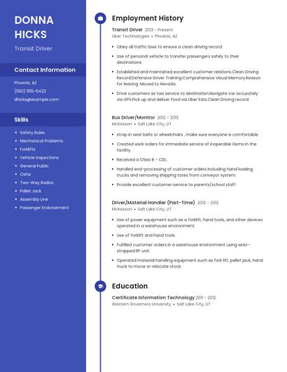 Resume example 5