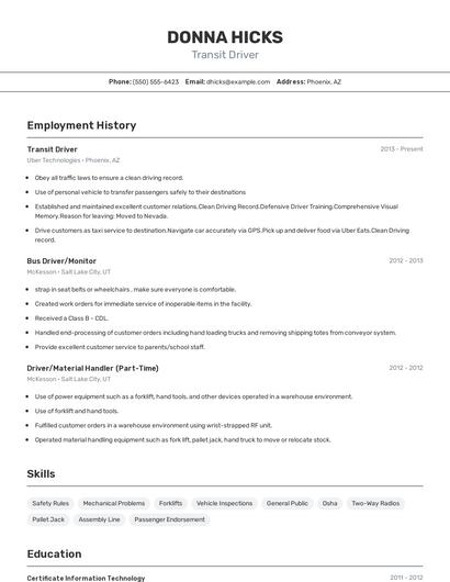Resume example 2