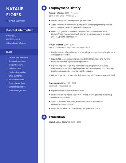 Transit Worker Resume