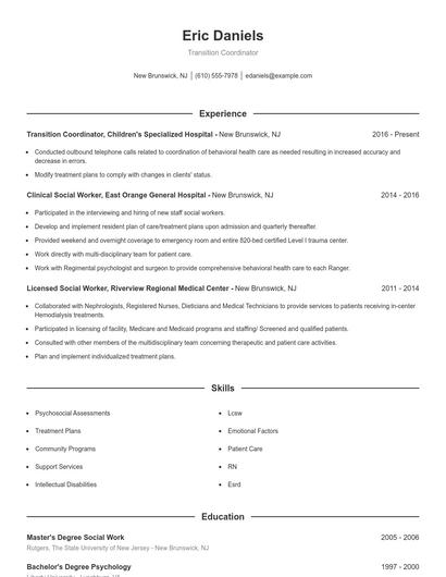 Resume example 1