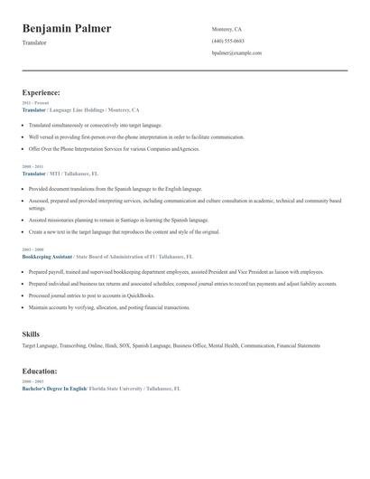 Translator Resume