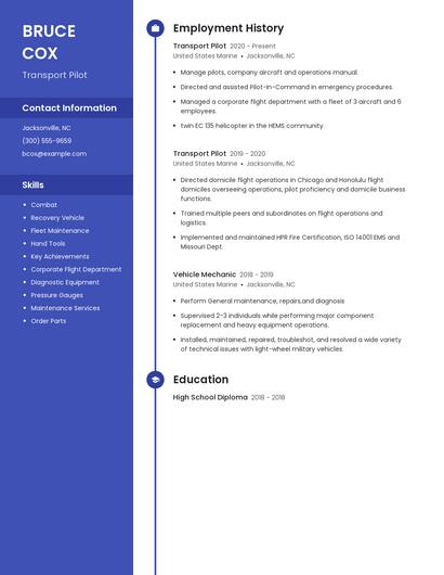 Transport Pilot Resume