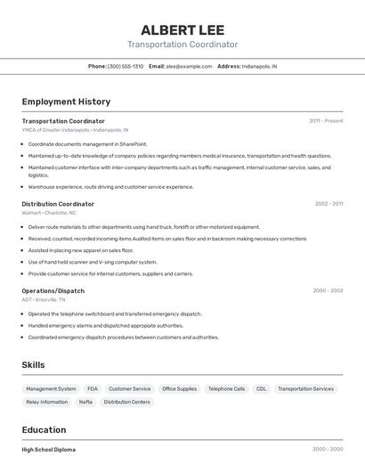 Resume example 2