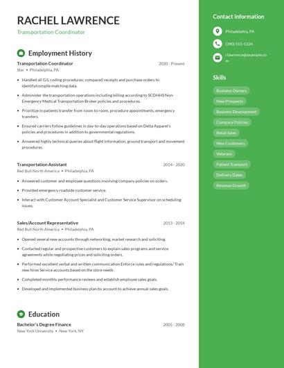 Resume example 5