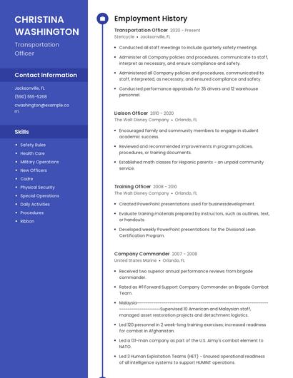 Resume example 5