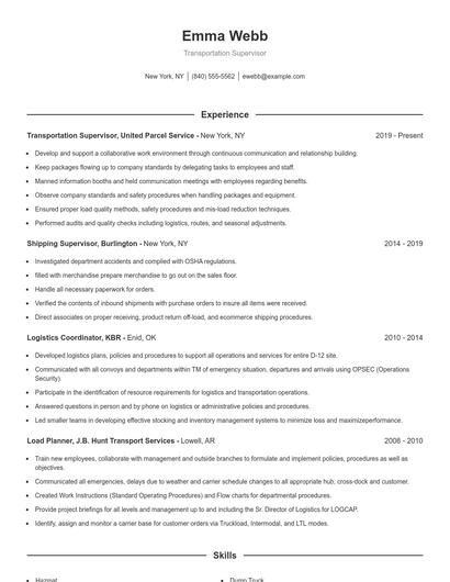 Resume example 1