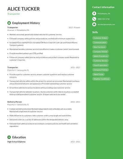 Resume example 5