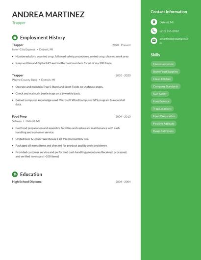 Trapper Resume