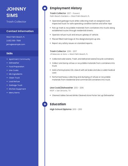 Trash Collector Resume