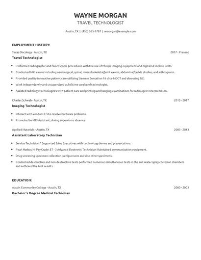 Travel Technologist Resume