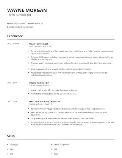 Travel Technologist Resume