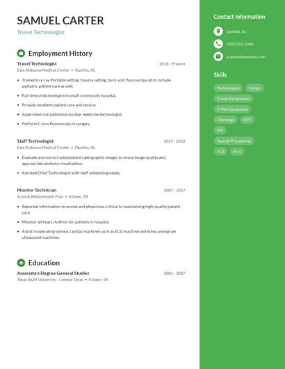Travel Technologist Resume