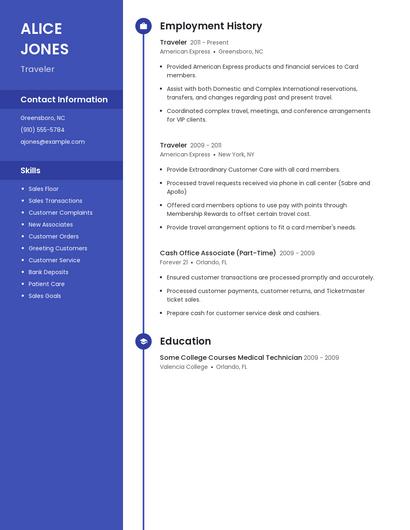 Traveler Resume