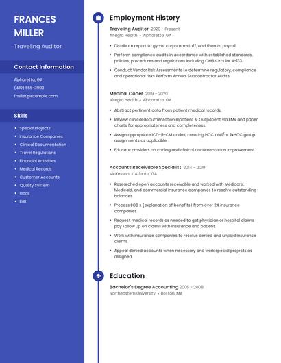 Traveling Auditor Resume