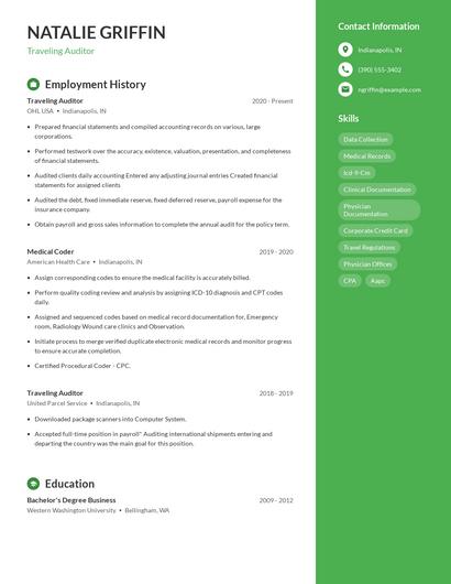 Traveling Auditor Resume