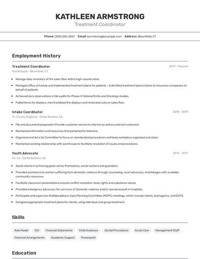 Resume example 2