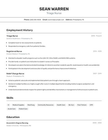 Resume example 2