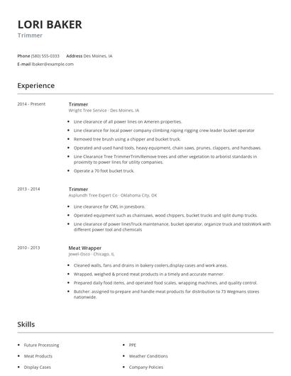 Trimmer Resume